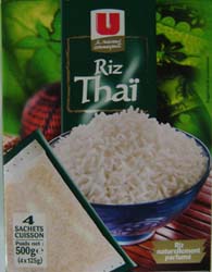 Riz long thai U, 4 sachets cuisson de 125g