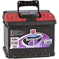 Batterie de demarrage n°1 43AH/370A U, prete a l'emploi