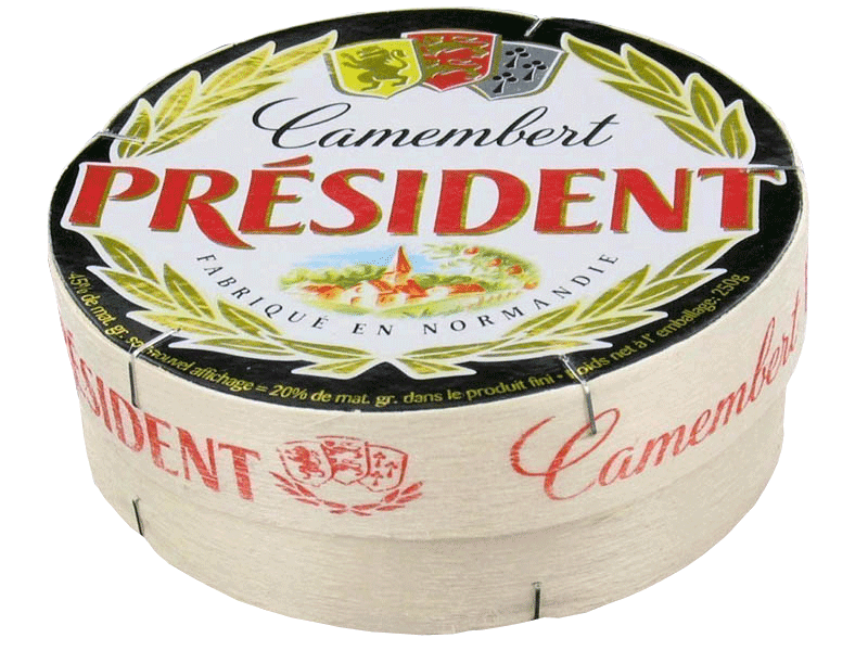 Camembert au lait pasteurise PRESIDENT, 20%MG, 250g