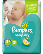 Pampers Couches Baby-dry taille 4 + : 9-20 kg le paquet de 41
