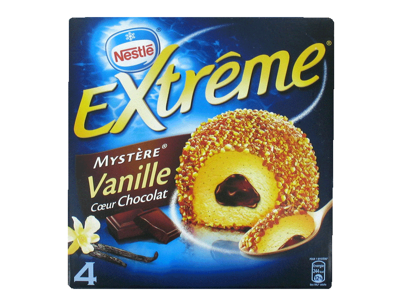 Mystere vanille coeur chocolat EXTREME, 4 unites, 520ml