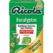 Bonbons eucalyptus sans sucres avec édulcorants RICOLA, boîte de 50g