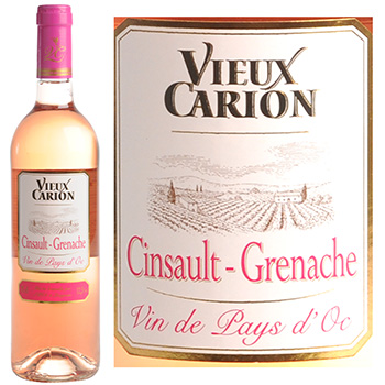 Vin de paysn rose d'Oc Cinsault Greanche Vieux Carion 75cl