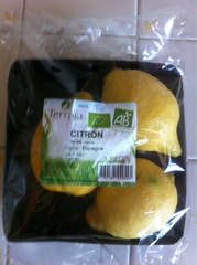 Citrons fino bio TERRAIA, 4 fruits, 500g
