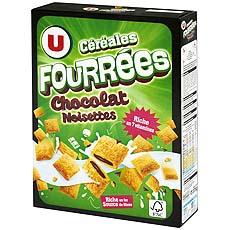 Cereales fourrees chocolat noisette U, 375g