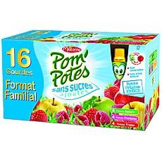 Compotes pomme/pomme framboise/pomme fraise - Pom'Potes